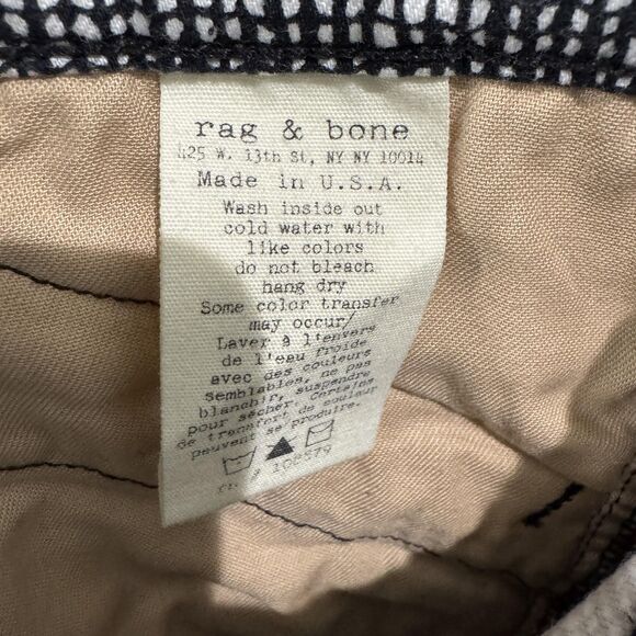 Rag & Bone Jeans Pants Women's 25 Black White Skinny Zip Ankle Made USA Linton - Picture 10 of 10
